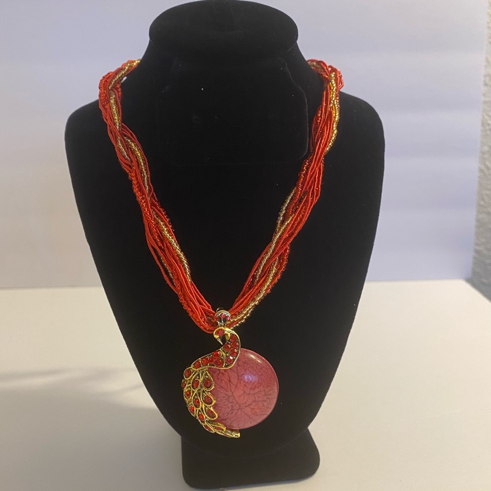 Peacock necklace